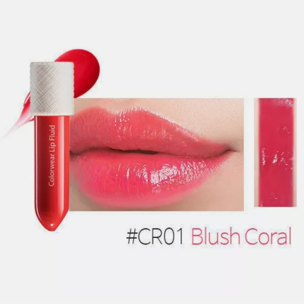 The saem lip fluid blush coral red